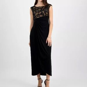 Elegant Black Embroidered Gown